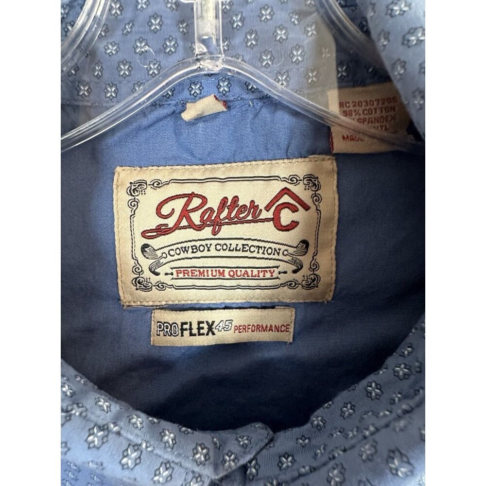 Rafter-C ProFlex45 Western Long Sleeve Pearl Snap - 2XL Blue Cross/X Design - Picture 5 of 12